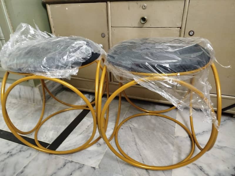 Pair of Iron Rod Seater Stool - 20 Guage 0