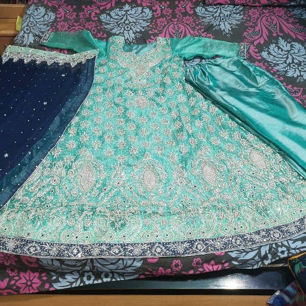 Walima Dress Raw Silk Pajama Tissue Maxi Chiffon Dubatta 3