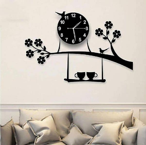 Tree design analogue wall clock 0