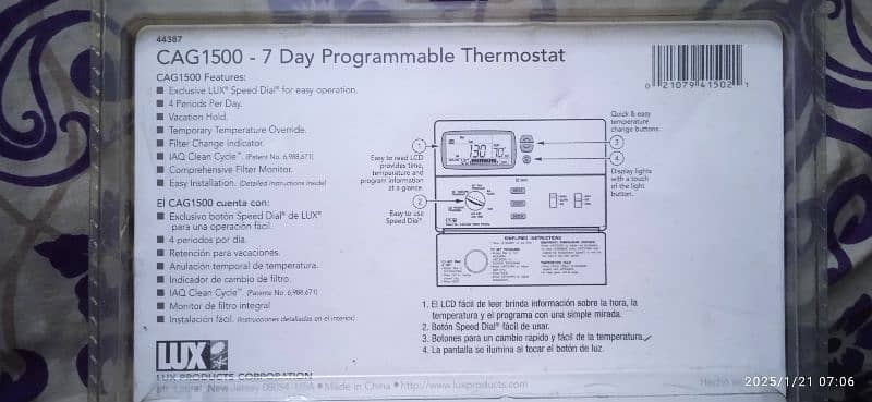 LUX original Thermostat CAG1500 3