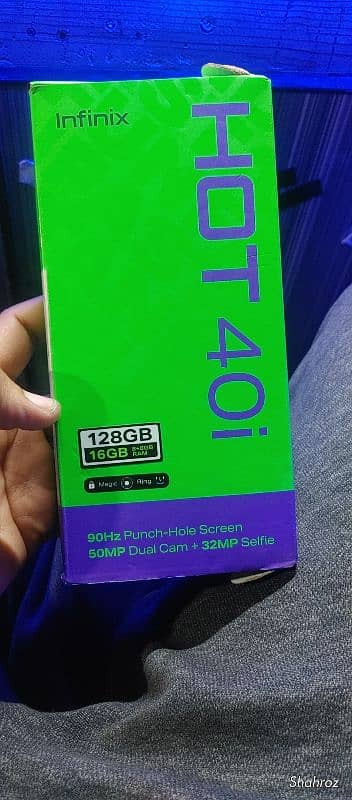 infinix hot40i 8+8 128GB with just box 10/10 condition 03053372873 1