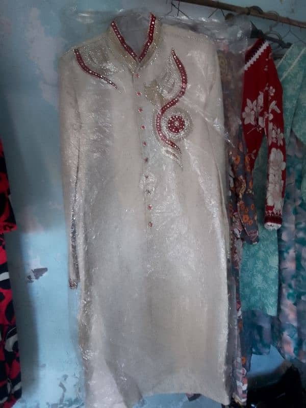 sherwani in cream colour 6