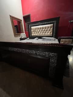 Double Bed with mattress, (dressing & 2 side) Tables