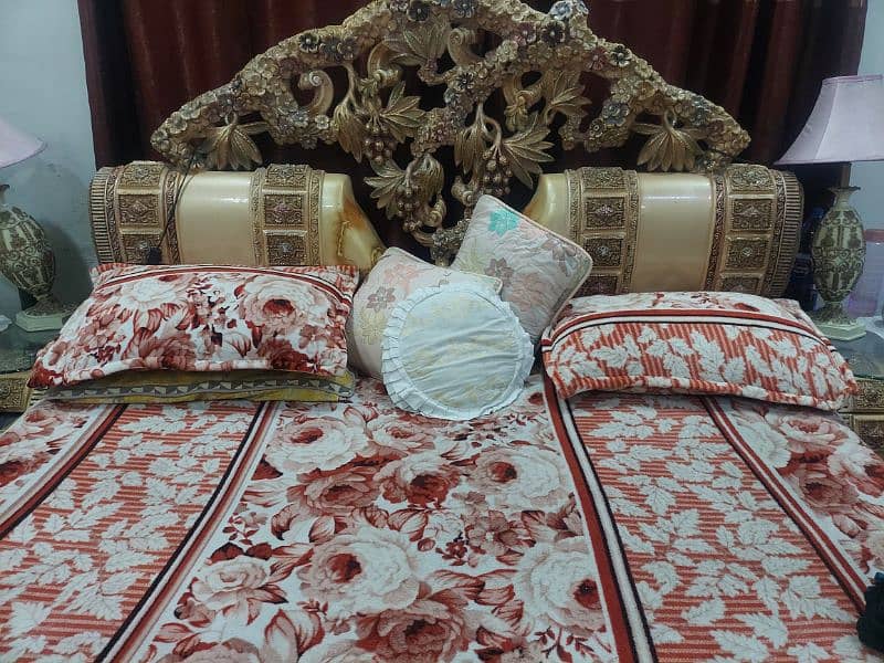 Bed/King Size Bed Set/Wooden Bed Side & Dressing Table Almari showcase 1