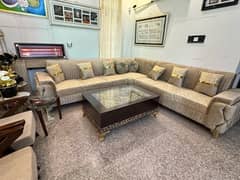 Stylish L shape corner sofa set slightly used