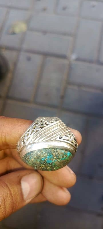 Feroza Men Ring Beautiful in Chandi 2