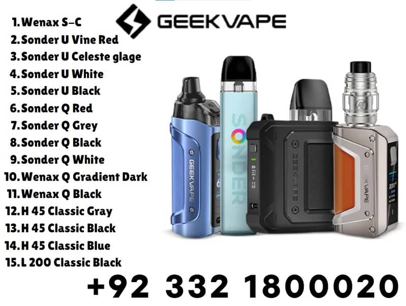 Geek Vape /Sonder U /Wenax Q /Wenax S-C Vape/ Pods /flavours 0