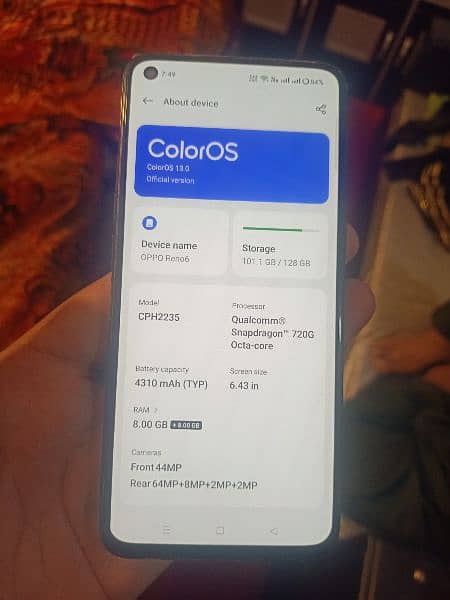 Oppo Reno 6 black colour with new condition 1