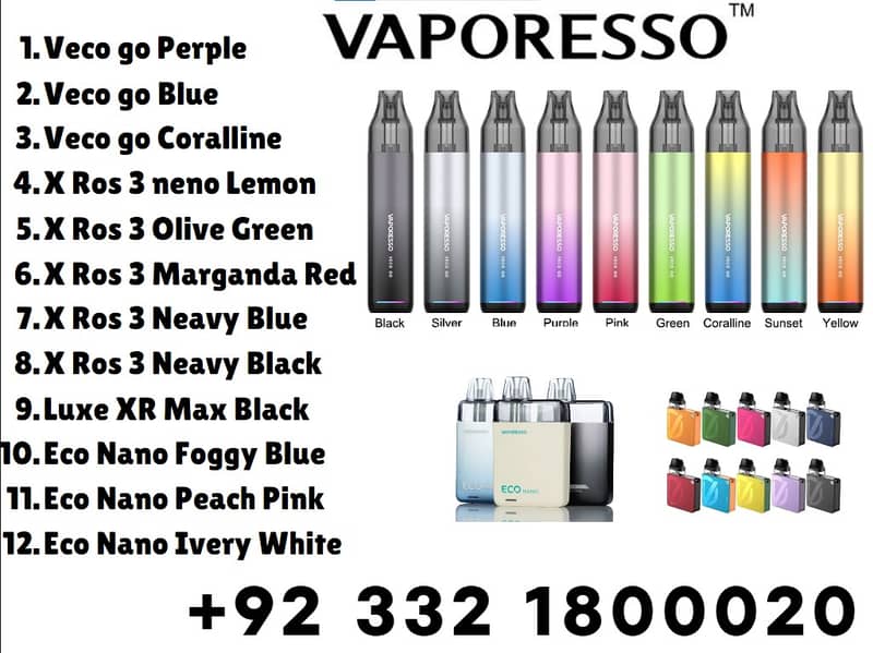 Vaporeso/ Veco go /X Ros 3 neno/ Luxe XR Max /Eco Nano / vape/ Pods 0