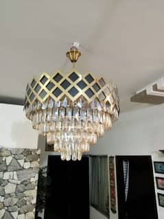 Elegant Fancy Chandelier (Fanoos) and Matching Wall light for sale