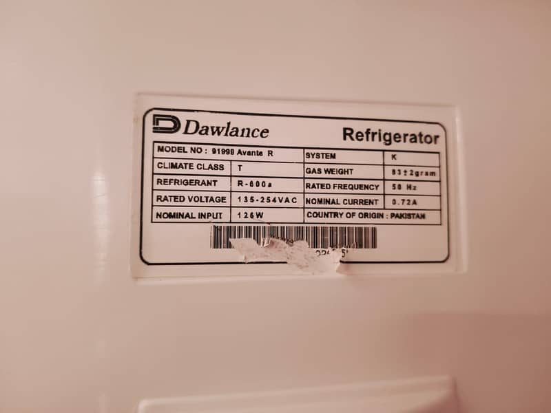 Dawlance fridge GD Large jumbo size (0306=4462/443) loshaset 9