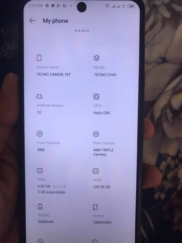 Tecno camon 18t 4/128 2