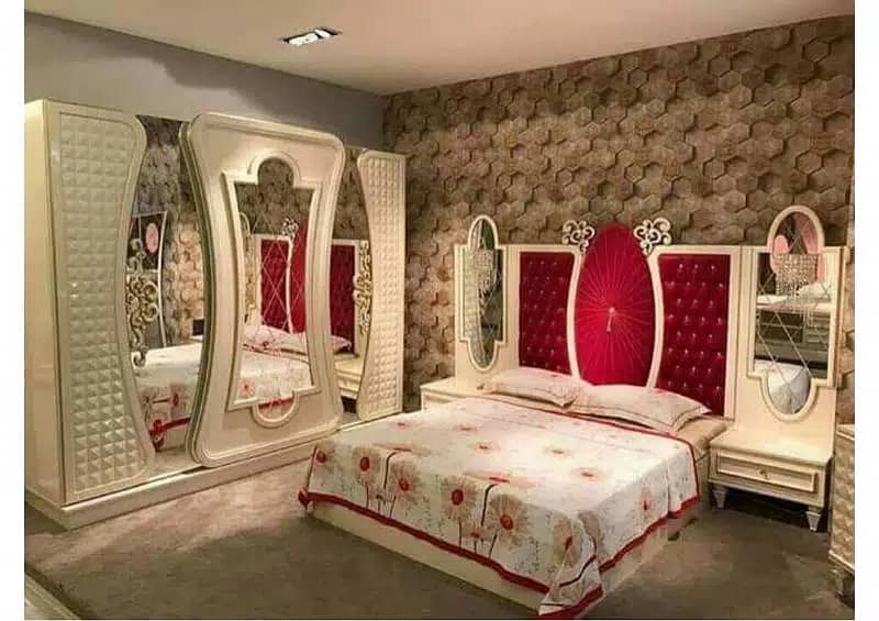 bed set/double bed /king size double bed/bridal set /poshish furnitur 7