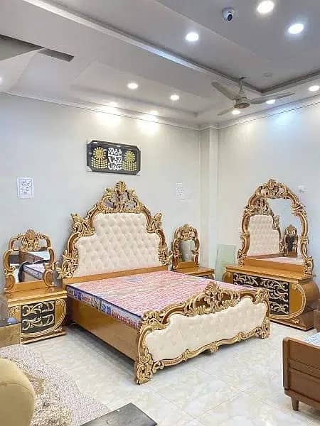 bed set/double bed /king size double bed/bridal set /poshish furnitur 9