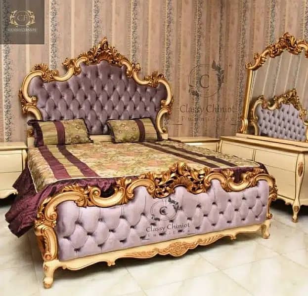 bed set/double bed /king size double bed/bridal set /poshish furnitur 10