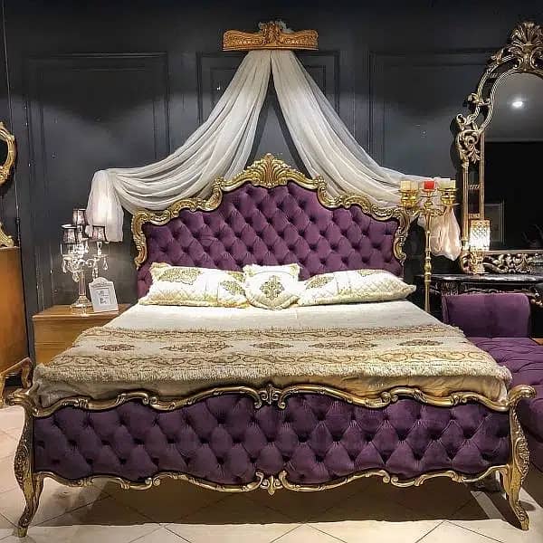 bed set/double bed /king size double bed/bridal set /poshish furnitur 11