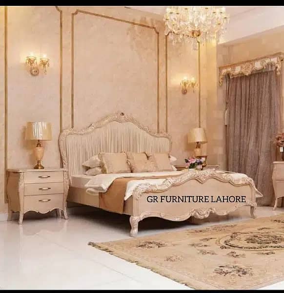 bed set/double bed /king size double bed/bridal set /poshish furnitur 16