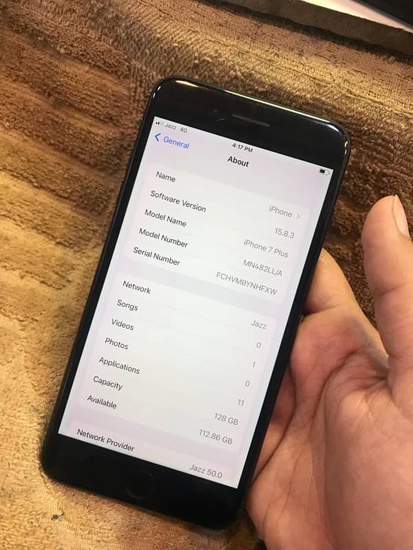 iPhone 7plus 128GB PTA 3