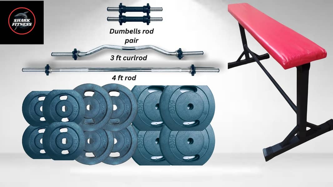 WEIGHT PLATES GYM , RUBBER COATED DUMBELLS , RODS , ADJUSTABLE DUMBLE 2