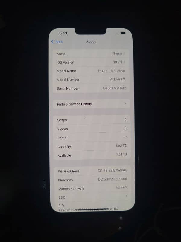 Iphone 13 pro Max 1TB official Pta approved 0