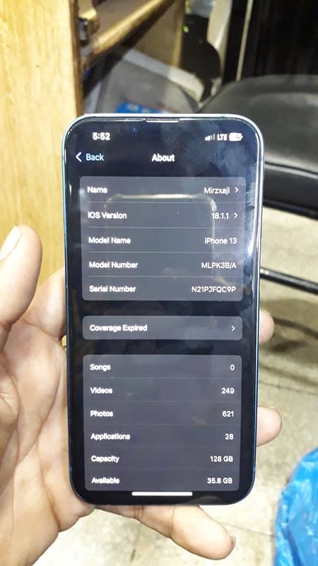 iPhone 13  128 gb NON PTA SIM TIME ONE MONTH BATTERY HEALTH 84% 5