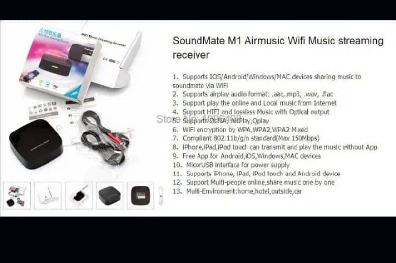 M1 Wifi Music Streaming Receiver Airplay DLNA Music Radio Receiver 5