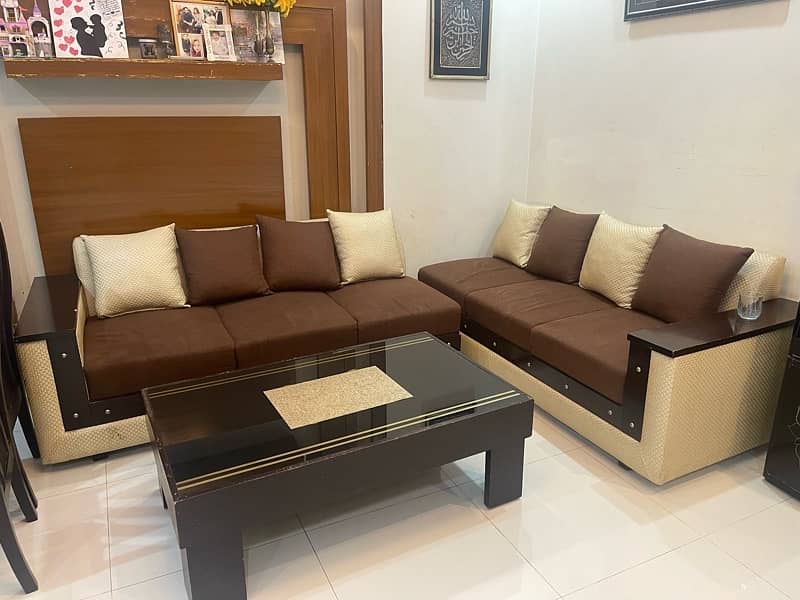 L Shaped Sofa Set with Center Table 1