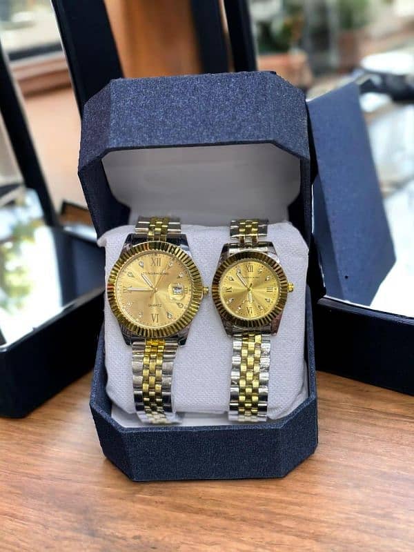 Stylish Quartz Couple - 2 pcs     free delivery 0