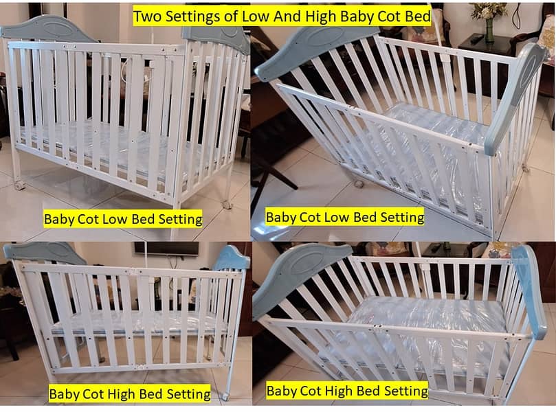 Baby Cot Foldable Bed Adjustable 0