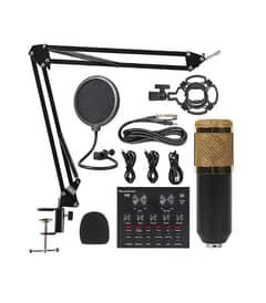 PodCast Mic BM800+V8 AMP CONDENSER MICROPHONE METAL BODY