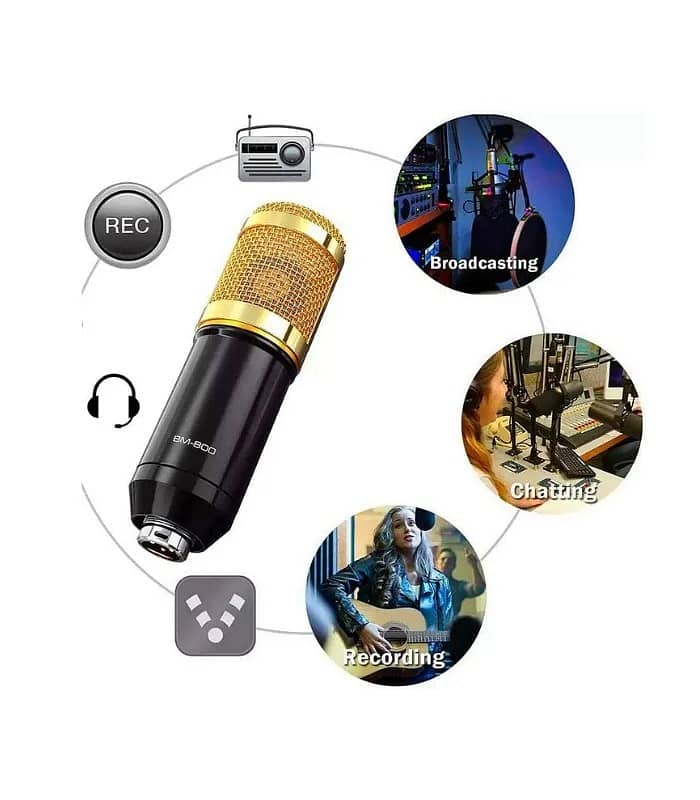 PodCast Mic BM800+V8 AMP CONDENSER MICROPHONE METAL BODY 1