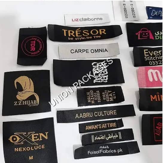 Woven label|Clothes Tag|Hang Tag|Sartin Fabric|Clothes Packaging|Cards 1