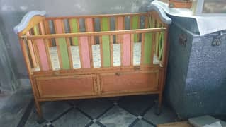 wooden baby cot with crib