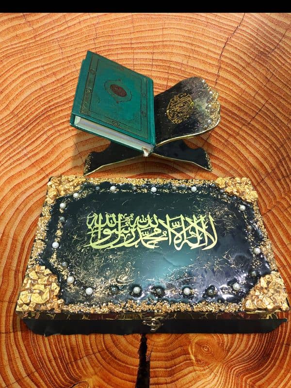 Quran Box with Rehal (Resin Art) 1