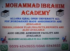 AIOU ALL TYPES OF ASSIGNMENTS ARE AVAILABLE