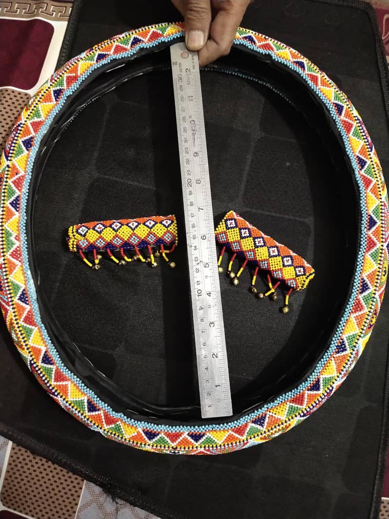 Handmade Steering Wheel Cover (Sindhi Saqafat) 3