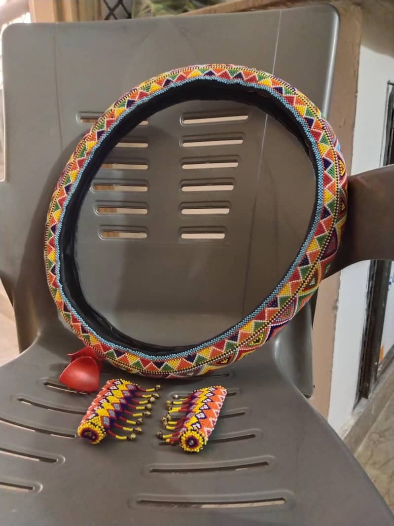 Handmade Steering Wheel Cover (Sindhi Saqafat) 4