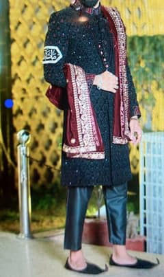 Baba is Baba sherwani  mehroon and black