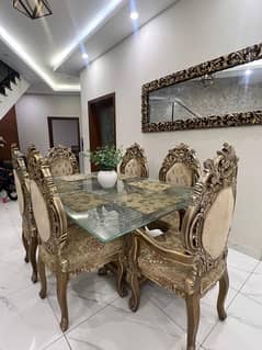 high quality 6 seater solid wood dining table , chinoti