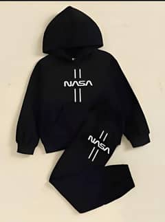 2 PC boys fleece printed hoodie Tracsuit