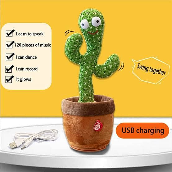 Dancing and Talking Cactus Toy for Kids 0