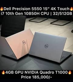 Dell Precision 5550 15" 4K Touch i7 10th Gen CPU 4GB GPU 32/512GB