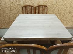 A very strong good quality foldable Dining Table with 6 chairs