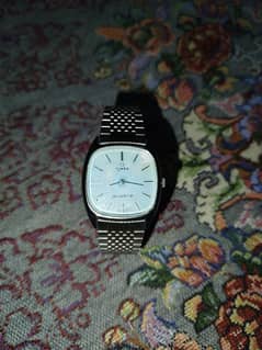 Vintage 1980 Timex Q Quartz Push Set Adjustable Band Men's Watch