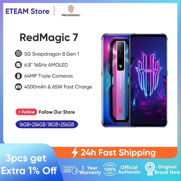 Redmagic 7 16GB Ram 256GB Rom 0