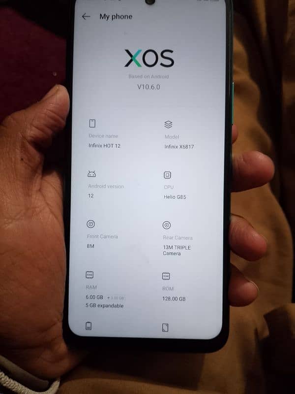infinix hot 12 6 + 2 GB ram 128 GB memory 0