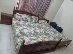 double &single bed set with 2 side table