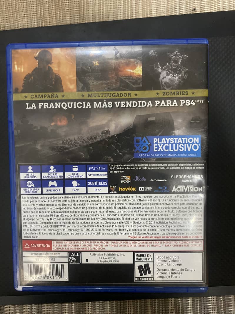 (Urgent sale) PlayStation-4 game Call of duty world War 2 4