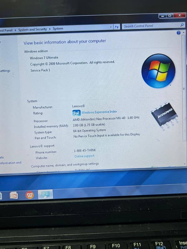 Lenovo x100 laptop for sale 2gb 120gb 1