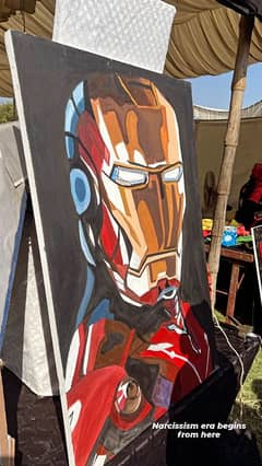 Iron Man painting, Pop art A1 size home decor, beautiful  piece.